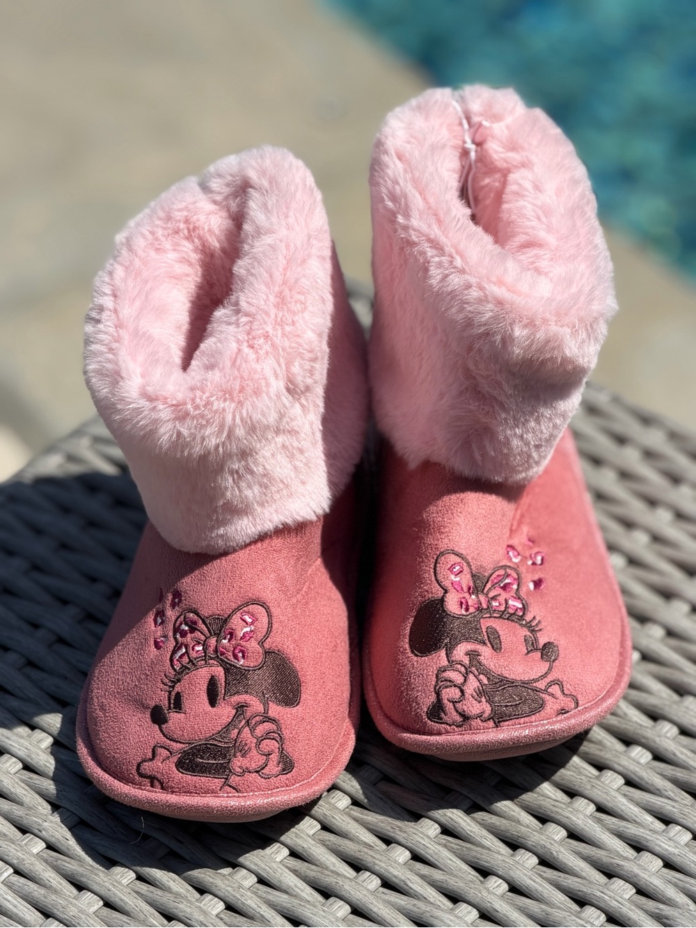 Disney Pink Minnie Mouse Plush Booties